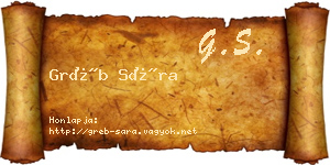 Gréb Sára névjegykártya